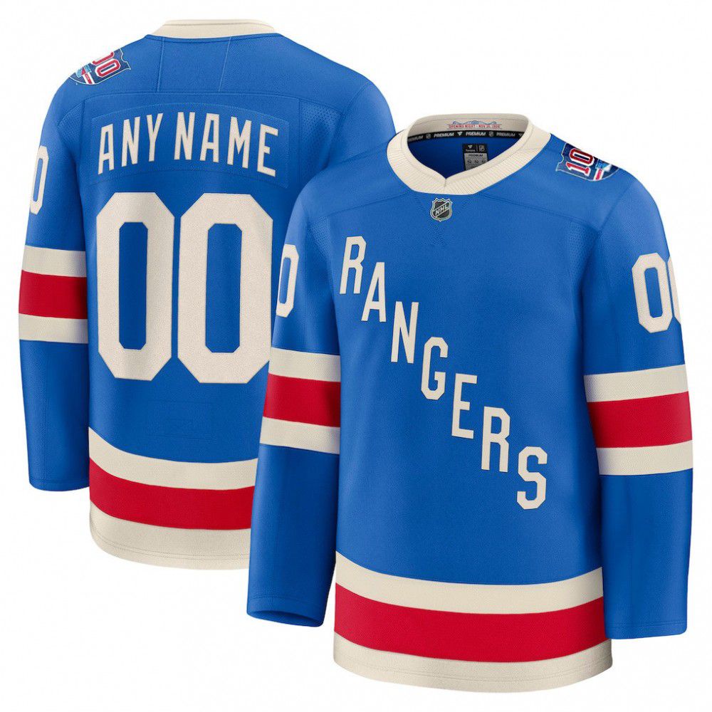 Men's New York Rangers Blue Centennial Premium Custom Jersey-Pro Kit Vault | Brand New 26/27 Sports Jerseys
